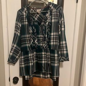 Black and blue checkered top